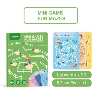 MIDEER [TẶNG KÈM BÚT CHÌ] Mini Game 3 chủ đề - Mê Cung -  Nối Điểm và Tô màu số