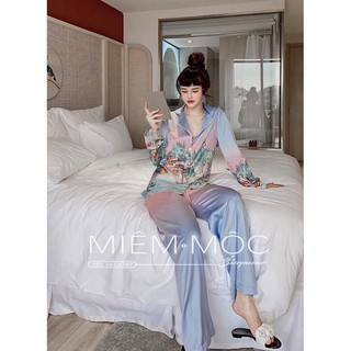 Bộ pijama biệt thự tím- hàng cao cấp