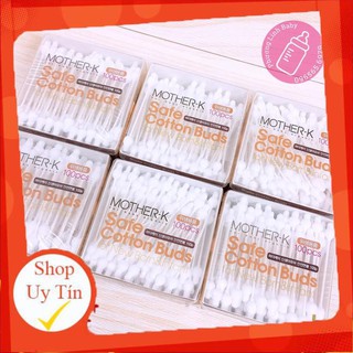 Tăm Bông Sơ Sinh Hồ Lô Và 1 Đầu Xoắn Mother-K Hàn Quốc 100 chiếc - 300 Chiếc - Ảnh Chụp Thật 100c 300c