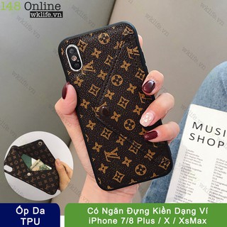 ỐP LƯNG LV KÈM VÍ CHO IPHONE