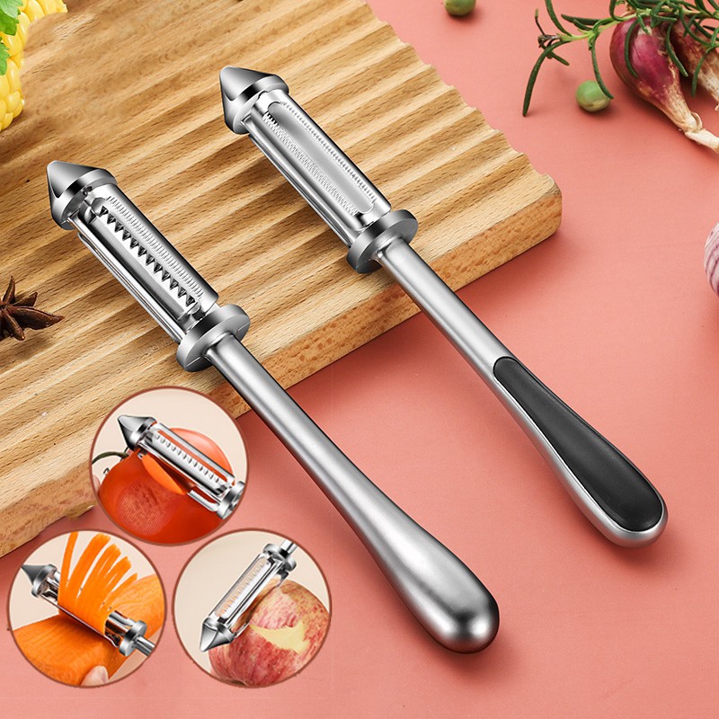 Dụng Cụ Nạo Bào Sợi,Gọt Vỏ Rau Củ Qủa 4IN1 Chất Liệu Inox 304 Chống Han Rỉ An Toàn Cho Sức Khỏe