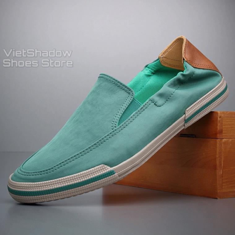 Slip on nam - Giày lười vải nam cao cấp - Mũ giày bằng polyester (gió) chống thấm 4 màu tuyệt đẹp - Mã 20610 VLE
