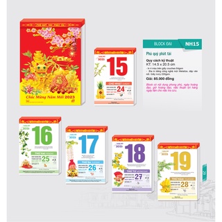 Lịch bloc 2023 đại đặc biệt - phú quý phát tài - 15x21cm