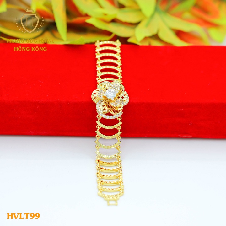 Lắc Tay, Vòng Tay Nữ Titan Xi Mạ Vàng Non 24k Cao Cấp - Trang Sức Hava Hong Kong - HVLT99