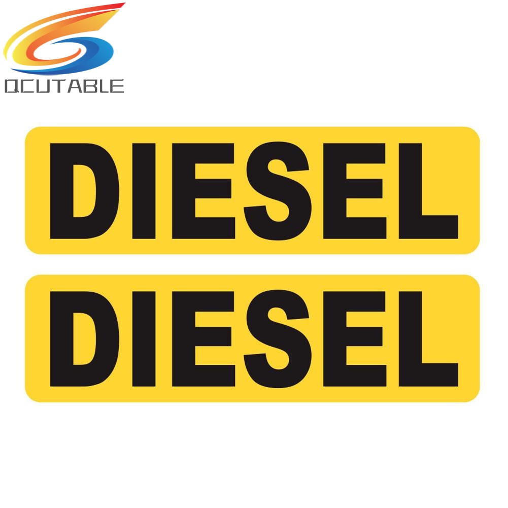 Set 2 miếng dán trang trí xe hơi phản quang họa tiết nhắc nhở chữ DIESEL