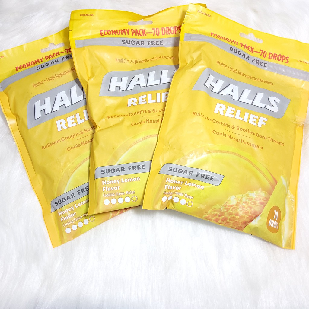 Kẹo ngậm Halls không đường hương chanh mật ong - 70 viên