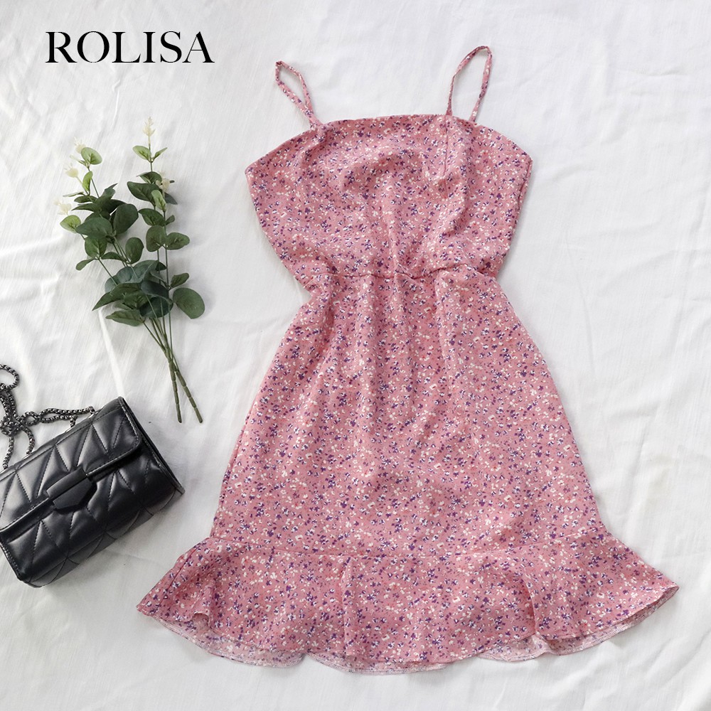 Đầm 2 dây hoa nhí dễ thương Rolisa RD063