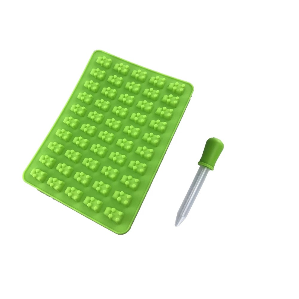 Khuôn Silicone 50 Ngăn Làm Bánh Kẹo Chocolate Hình Gấu Dễ Thương