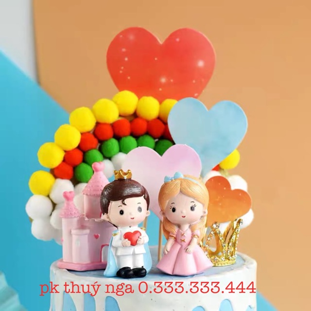 HOÀNG TỬ VÀ CÔNG CHÚA SỨ TRANG TRÍ BÁNH KEM