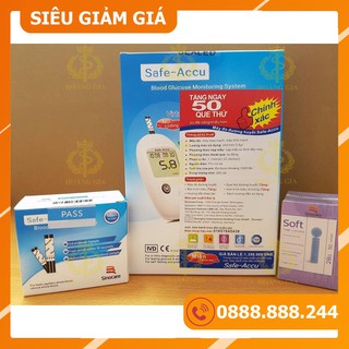 Máy đo đường huyết sinocare safe-accu đức tặng ngay 50 que 50kim - safe accu
