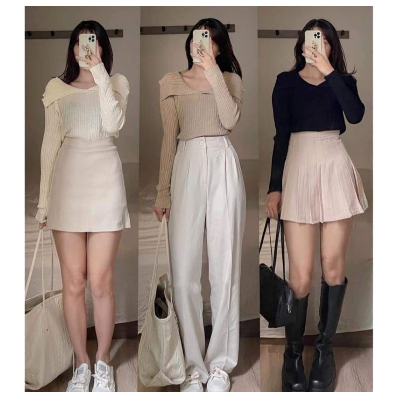 ÁO LEN TRỄ VAI TIỂU THƯ