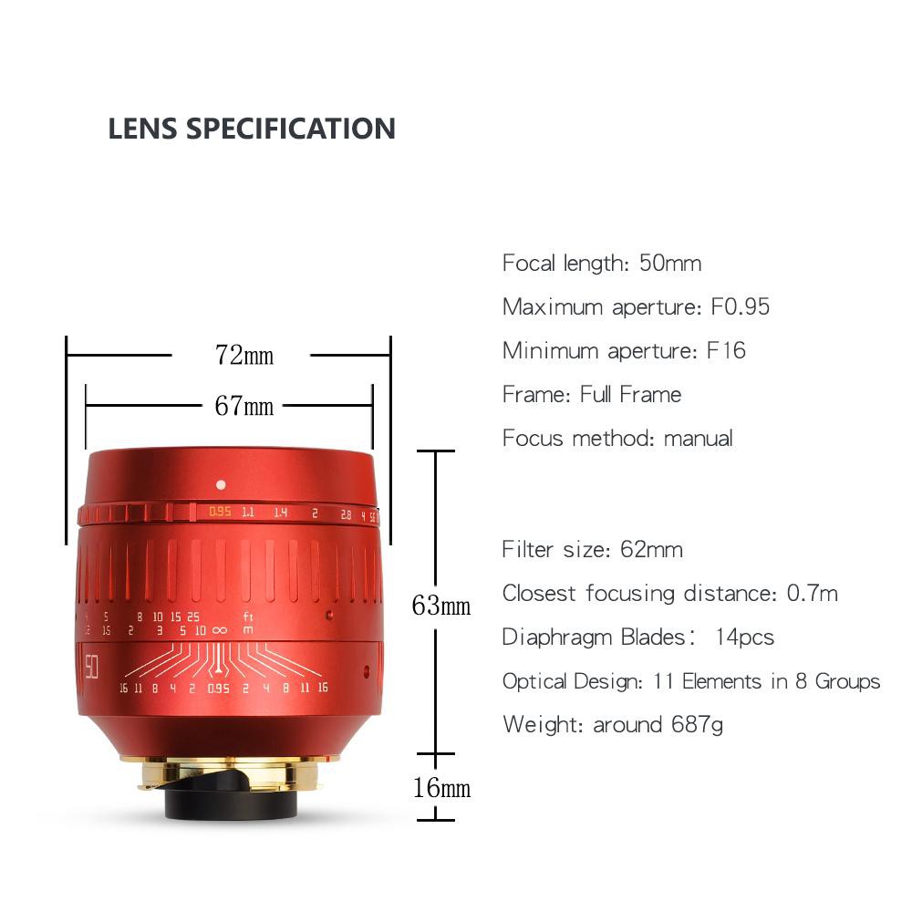 Ống kính TTArtisan 50mm F0.95 phiên bản Đỏ Limited siêu giới hạn cho Leica M, Sony và Fujifilm