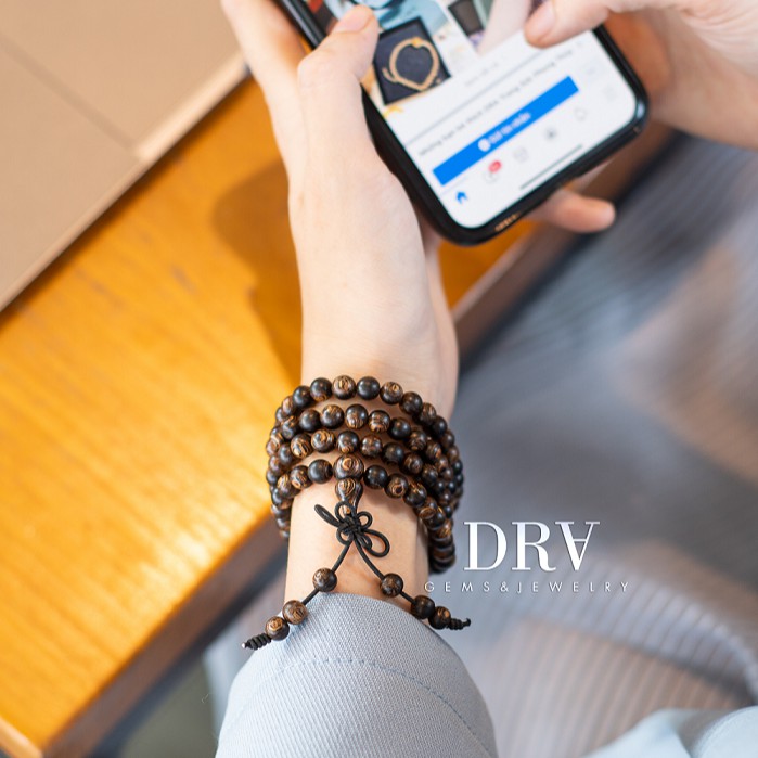 📿 Chuỗi Vòng Tay Trầm Hương Sánh Chìm 108 Hạt (6mm), Trang Sức Phong Thủy Cầu Bình An | BigBuy360 - bigbuy360.vn