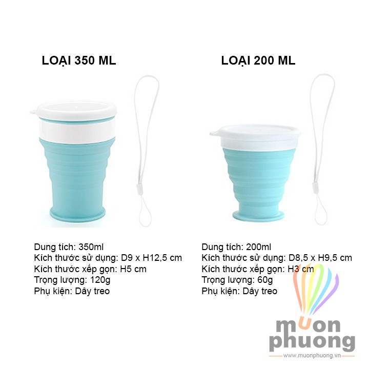 Ly uống nước silicone xếp gọn 200-350ml - MUÔN PHƯƠNG SHOP | BigBuy360 - bigbuy360.vn