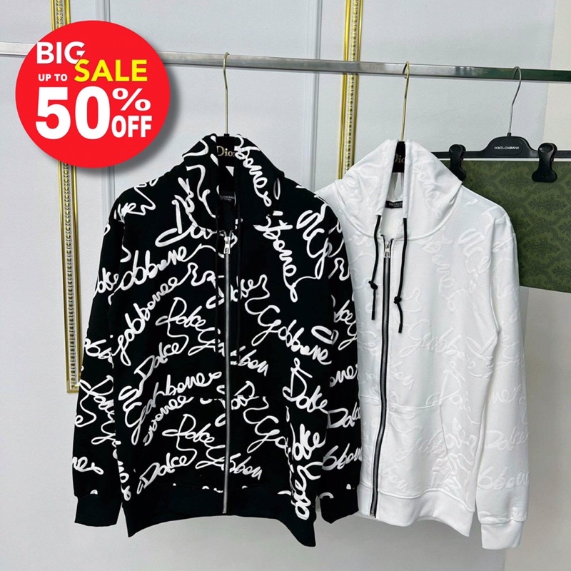 Áo khoác hoodie vân nổi dolce,áo nỉ có mũ vân nổi D.G
