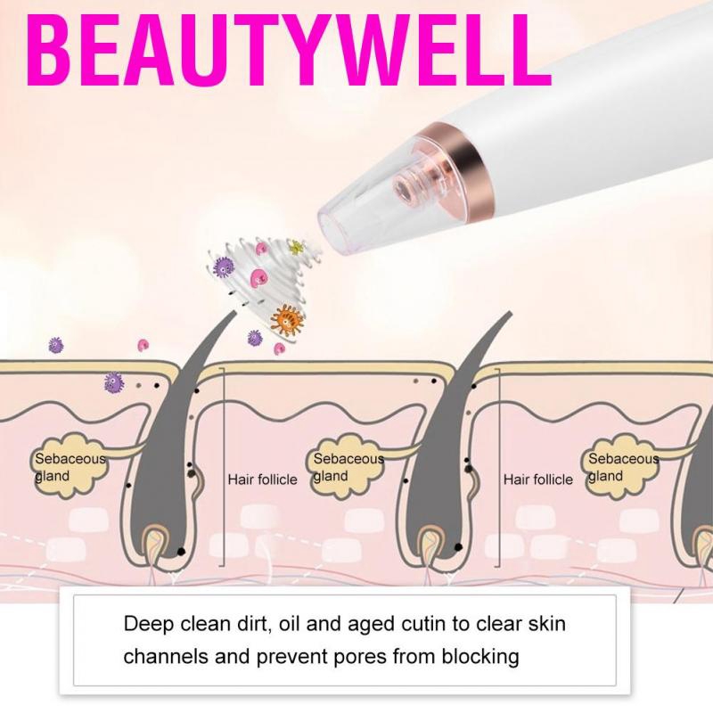 Beautywell Facial Pore Cleanser Electric Remove Blackheads Pimples Skin Beauty Massage Instrument