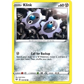 Thẻ Bài Pokemon Klink - 125/189 - Common