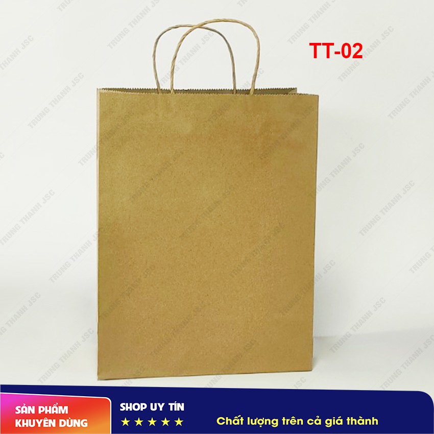 Túi giấy Kraft có quai, túi đựng quà - Kraft Handle Bag - 25x12x33cm - mẫu TT-02 - Tiêu chuẩn xuất khẩu