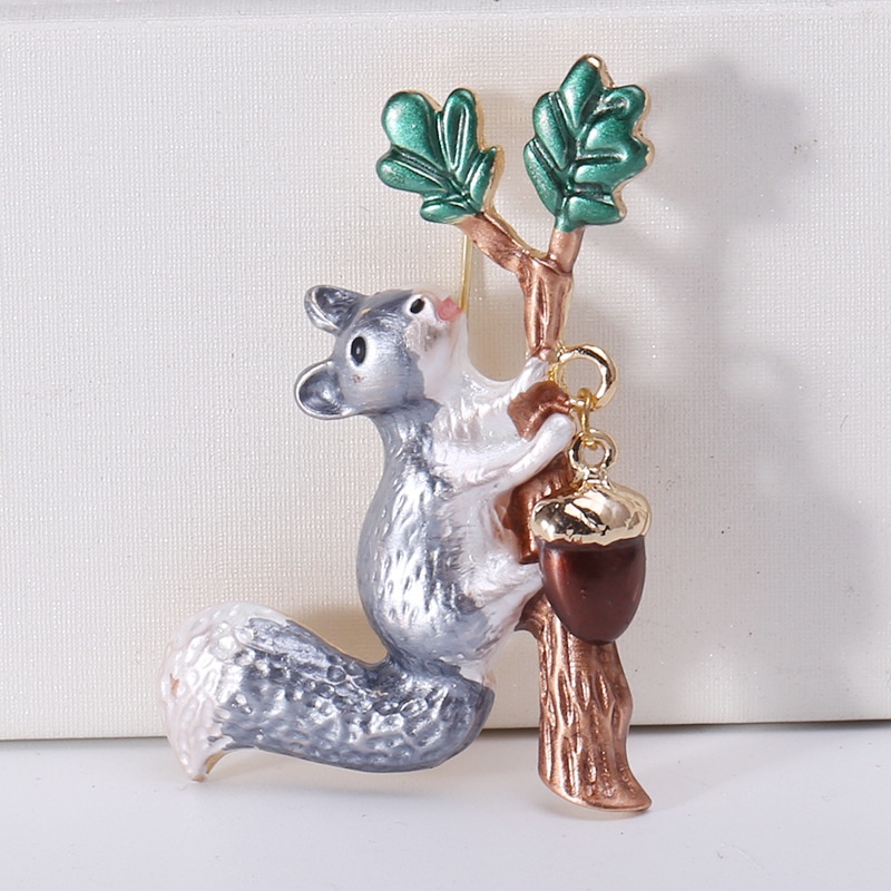 Ghim Cài Áo Hình Sóc Bằng Hợp Kim Tráng Men 2022 Thời Trang