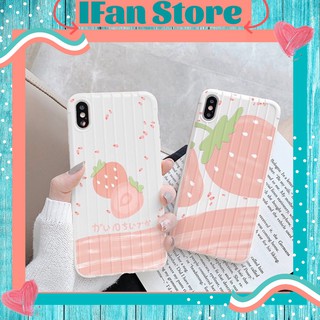 🌸VIDEO THẬT🌸 Ốp Lưng iPhone Vali Dẻo Sọc Nổi Hình Dâu Tây iPhone 6/6s/6plus/6splus/7plus/8plus/x/xs/xs max/11/11 pro max