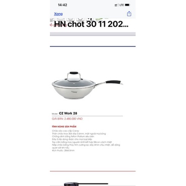 Chảo Từ Chiên Xào INOX 304 Cao Cấp CANZY CZ WORK 28