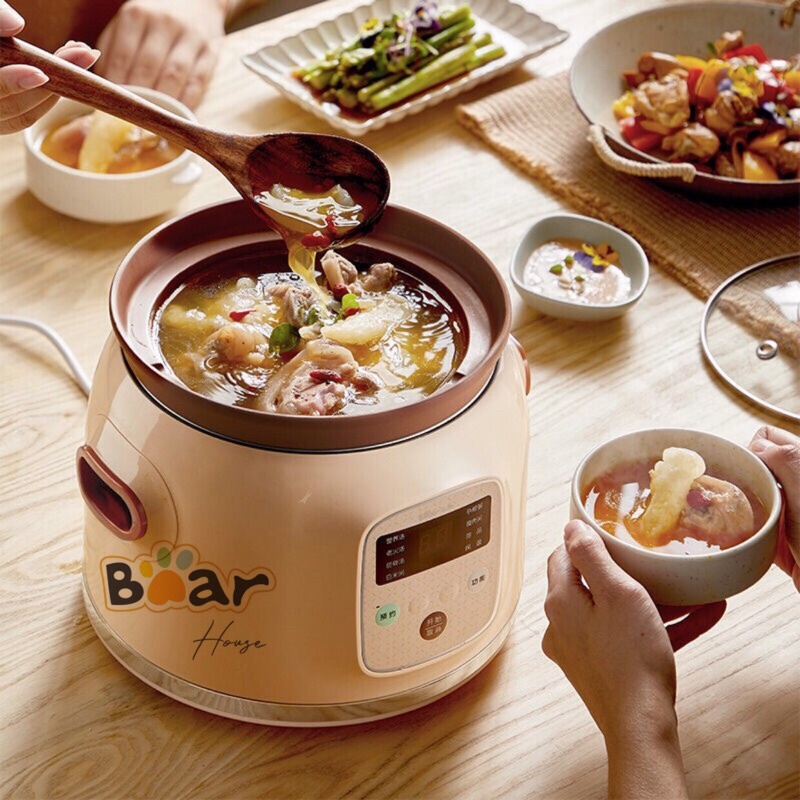 NỒI HẦM ĐIỆN ĐA NĂNG BEAR CHÍNH HÃNG 2L GỐM TỬ SA TỰ NHIÊN