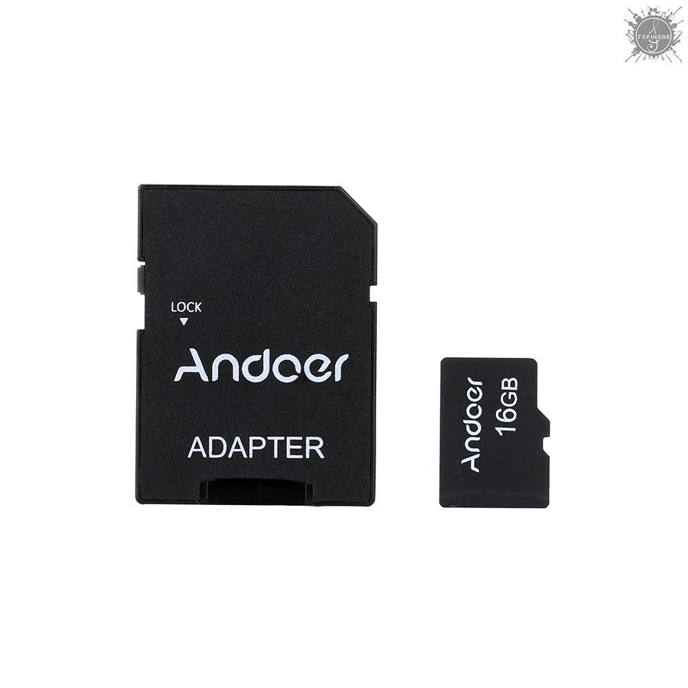 Thẻ nhớ Andoer 16GB TF + Bộ chuyển đổi thẻ TF cho Camera/điện thoại/pc/máy nghe nhạc