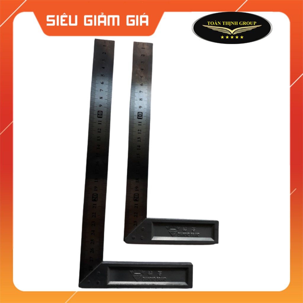 Thước Đo Góc Vuông Hiệu Kim Cương - Nhiều Kích Cỡ 25cm, 30cm, 50cm - Ke Góc Vuông - Ê Ke Góc