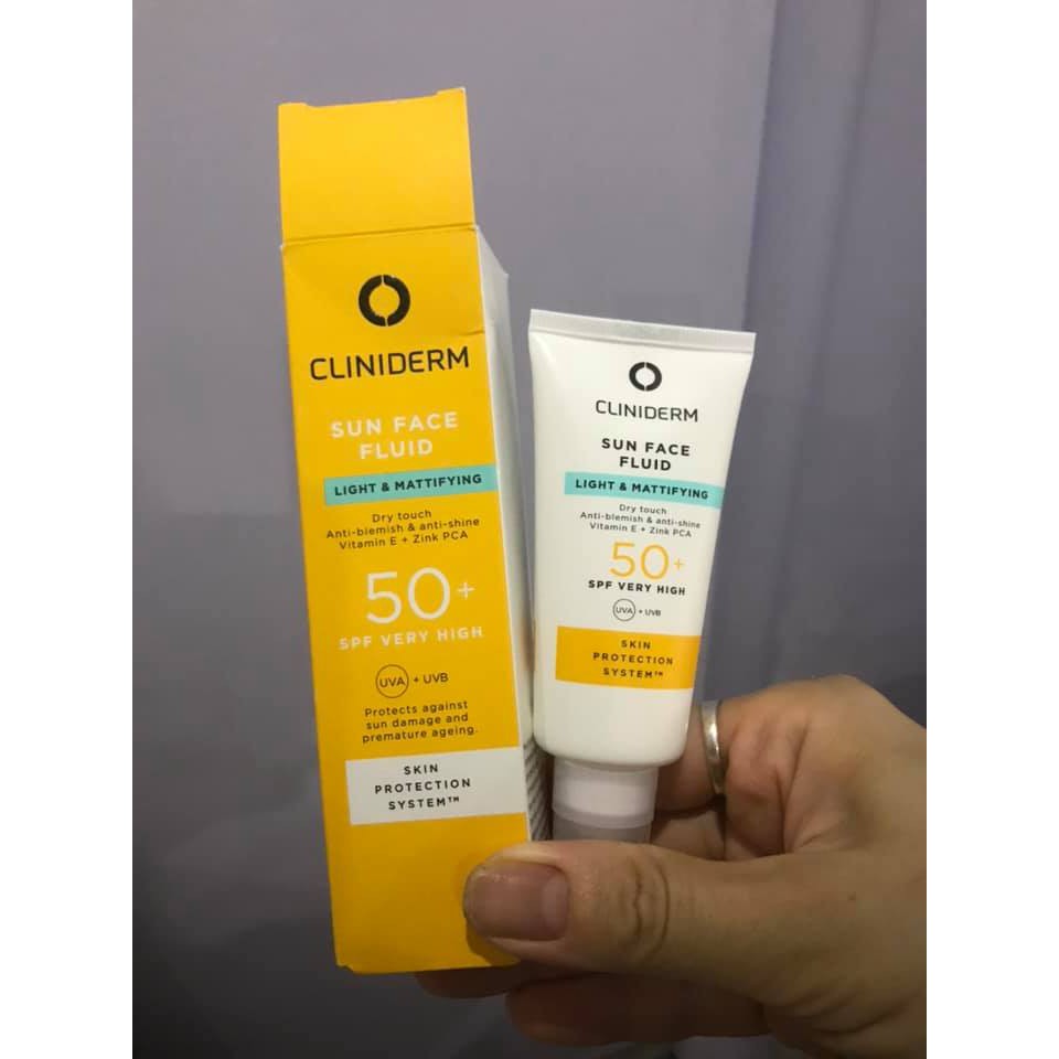Kem chống nắng vật lí CLINIDERM NA UY Sun Face Cream SPF50 ngăn lão hóa, kiềm dầu - 40ml