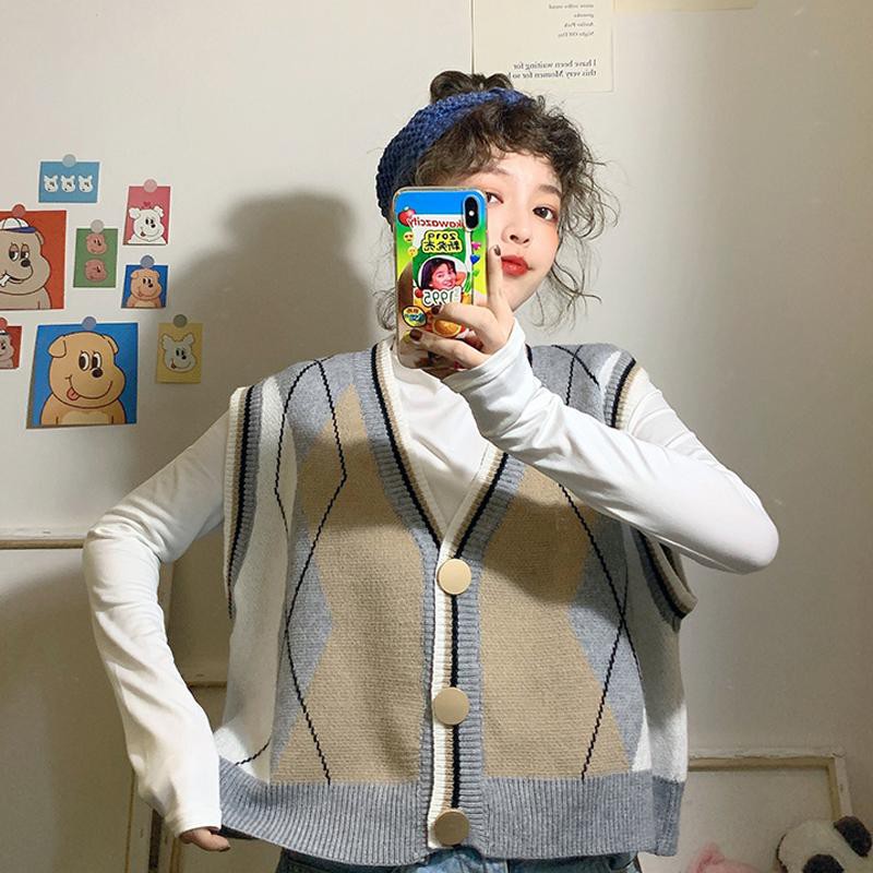 ⚡Bán Chạy⚡Áo Gile cổ V họa tiết cổ điển, mix đồ cực chất - hàng order không có sẵn | BigBuy360 - bigbuy360.vn