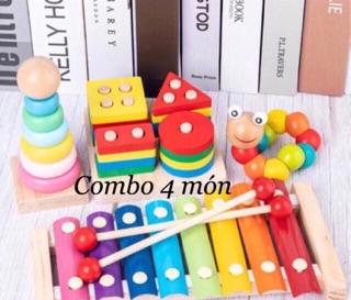 Combo đồ chơi gỗ thông minh cho bé