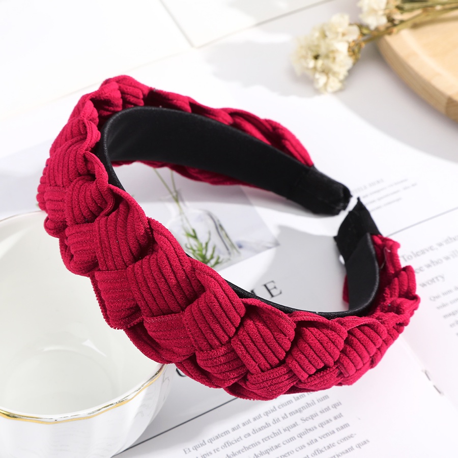 Cài tóc vải nhung kẻ sọc thời trang Hàn Quốc cho nữ