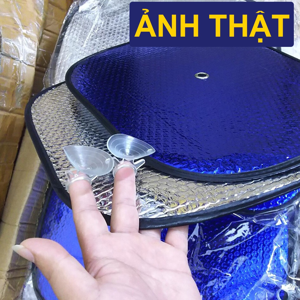 Bộ 6 tấm chắn nắng tròn xốp dày dặn cho xe ô tô có miếng nút cố định, miếng che nắng cửa oto xe hơi cách nhiệt làm mát
