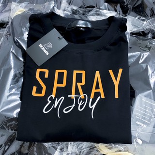 Áo thun tay lỡ basic tee spray enjoy áo phông cotton nam nữ unisex - 2h.studio a52