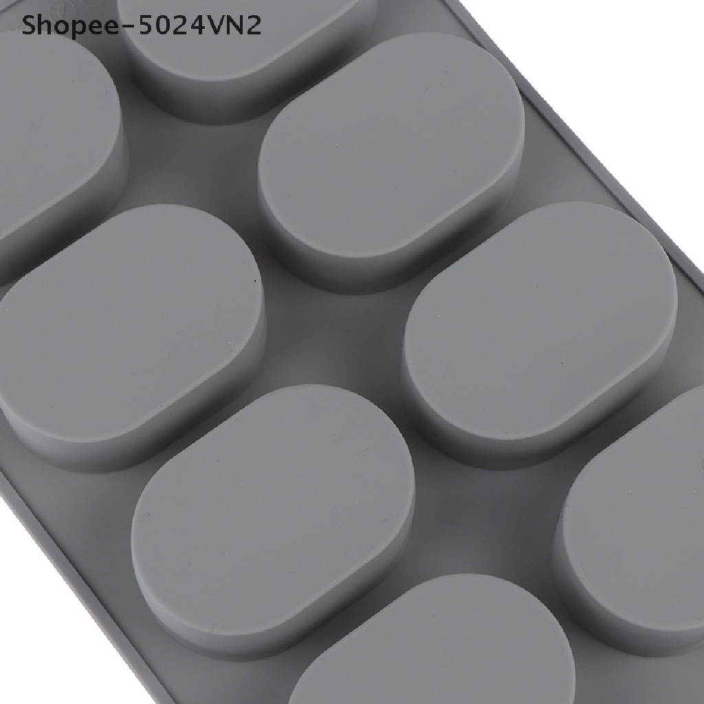 [&amp; Home &amp; living &amp;] Khuôn Silicone Làm Xà Phòng 8 Lỗ Hình Oval