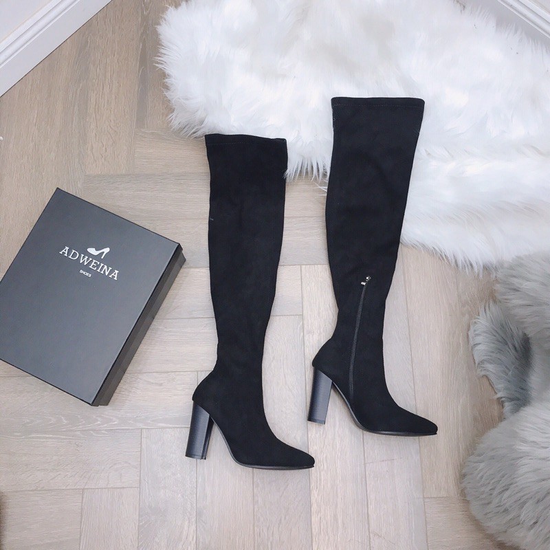 Bốt đùi da lộn ad lót lông , gót 10p siêu đẹp fullbox | BigBuy360 - bigbuy360.vn