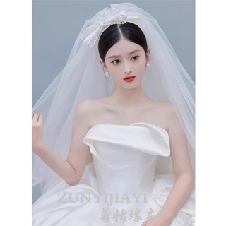 Voan lúp cô dâu nơ ngọc
