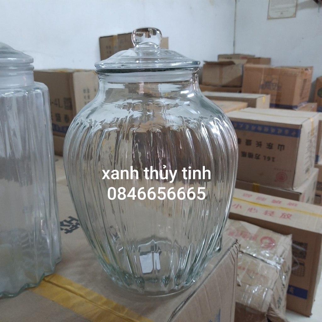 Chum thủy tinh sọc 217G - dung tích 10 lít