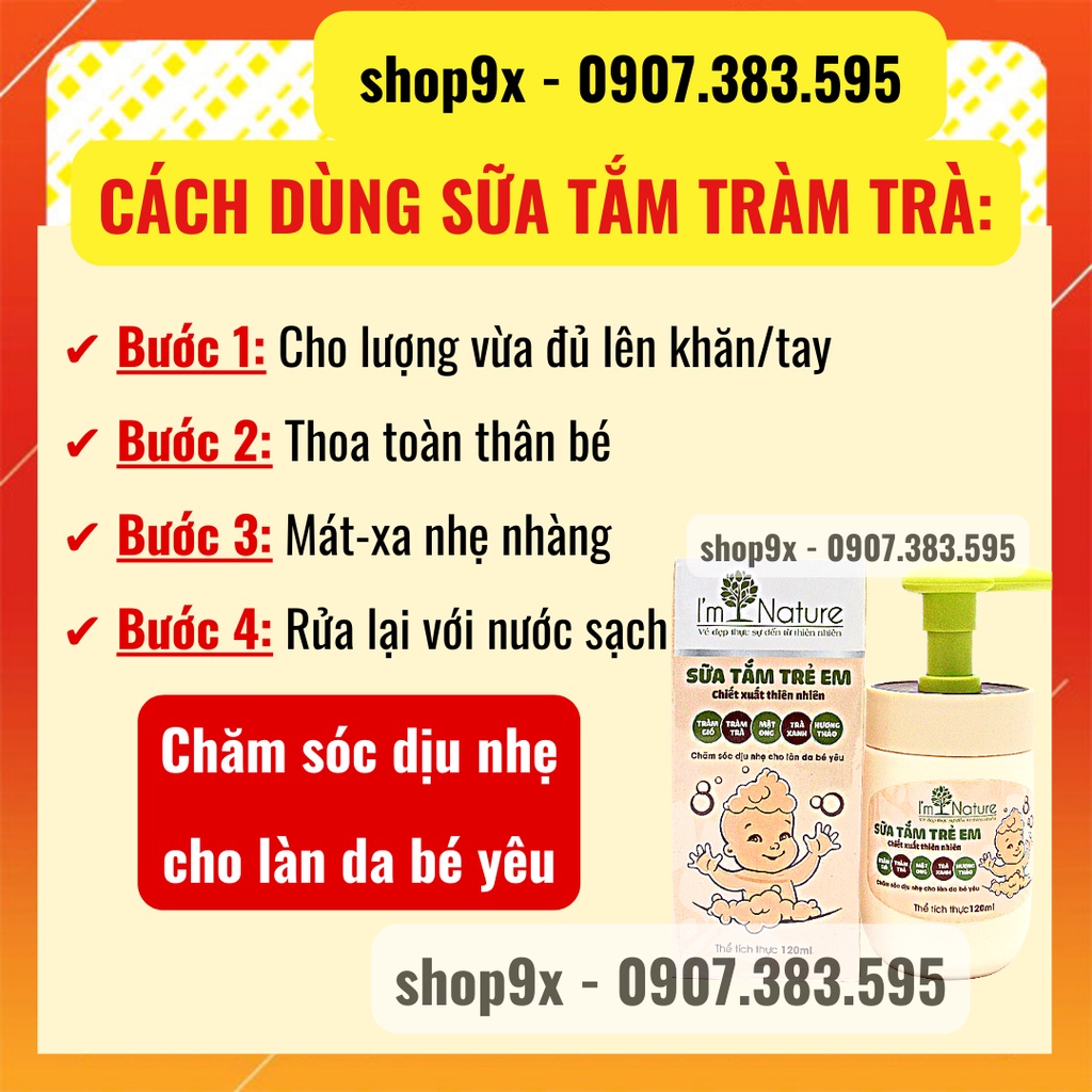 (+Quà) Sữa Tắm Ngừa Rôm Sảy Cảm Gió Cho Bé I'M NATURE 120ml