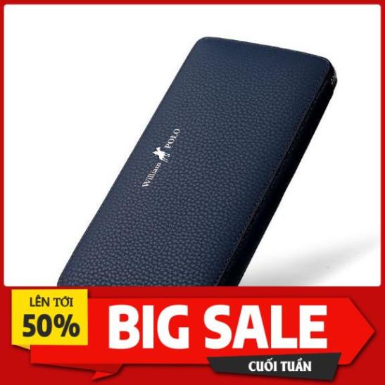 BIG SALE Ví nam cao cấp william polo - ví đứng cầm tay - Full hộp đựng cao cấp
