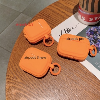 Ảnh chụp Vỏ bọc TPU mềm dáng vuông màu cam gắn dây đeo bảo vệ thích hợp cho hộp sạc tai nghe Airpods 1 2 3 pro tại Nước ngoài
