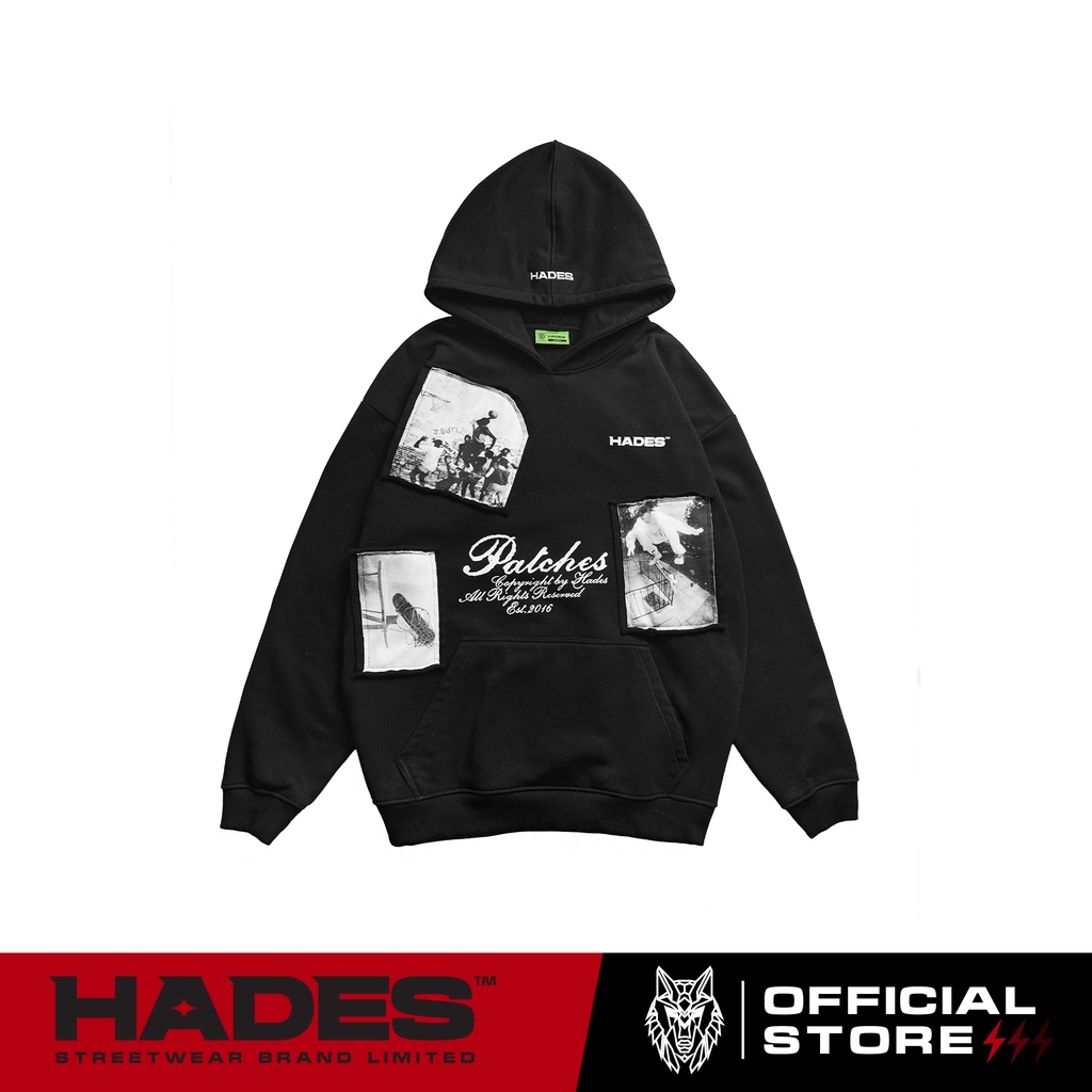Áo Hoodie Mũ Trùm Unisex Vải Nỉ Bông SPORT PATCHES - HADES Brand Chính Hãng