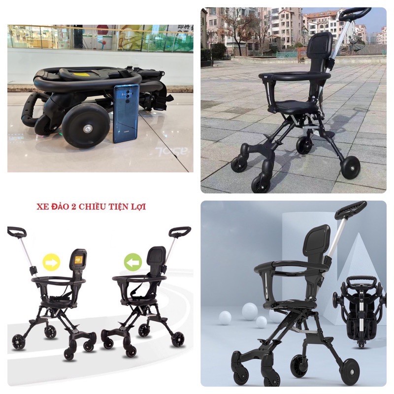 Xe đẩy thông minh 2 chiều, siêu gấp gọn siêu nhẹ, an toàn cho bé