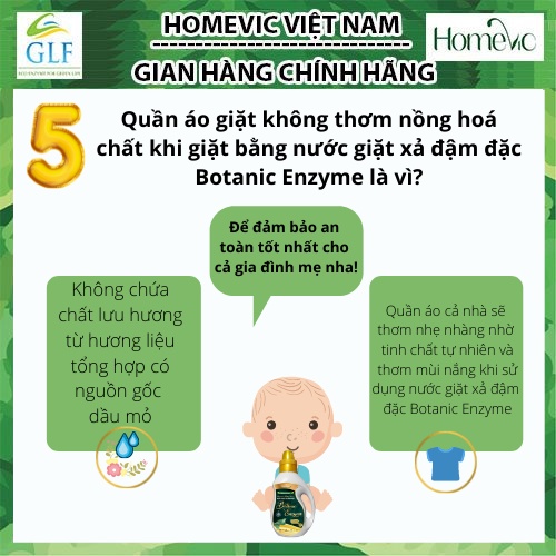 Nước giặt xả đậm đặc Botanic Enzyme 1L