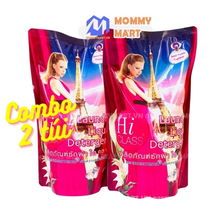 Combo 2 túi nước giặt xả HICLASS Thái lan 500ml siêu thơm dùng cho cả giặt tay và giặt máy Mommy Mart