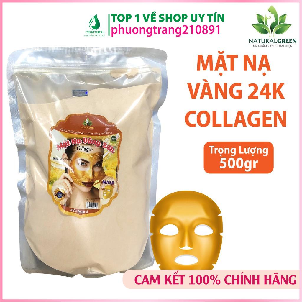 [ 500GR] Bột Mặt Nạ Collagen Tinh Chất Vàng 24K mới.