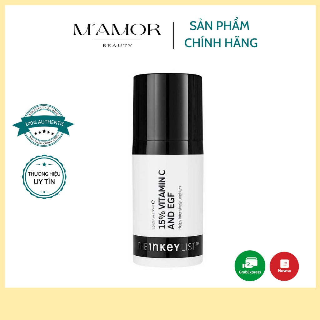 Serum dưỡng sáng, mờ thâm mụn The Inkey List 15% Vitamin C + EGF (Bill Mỹ)