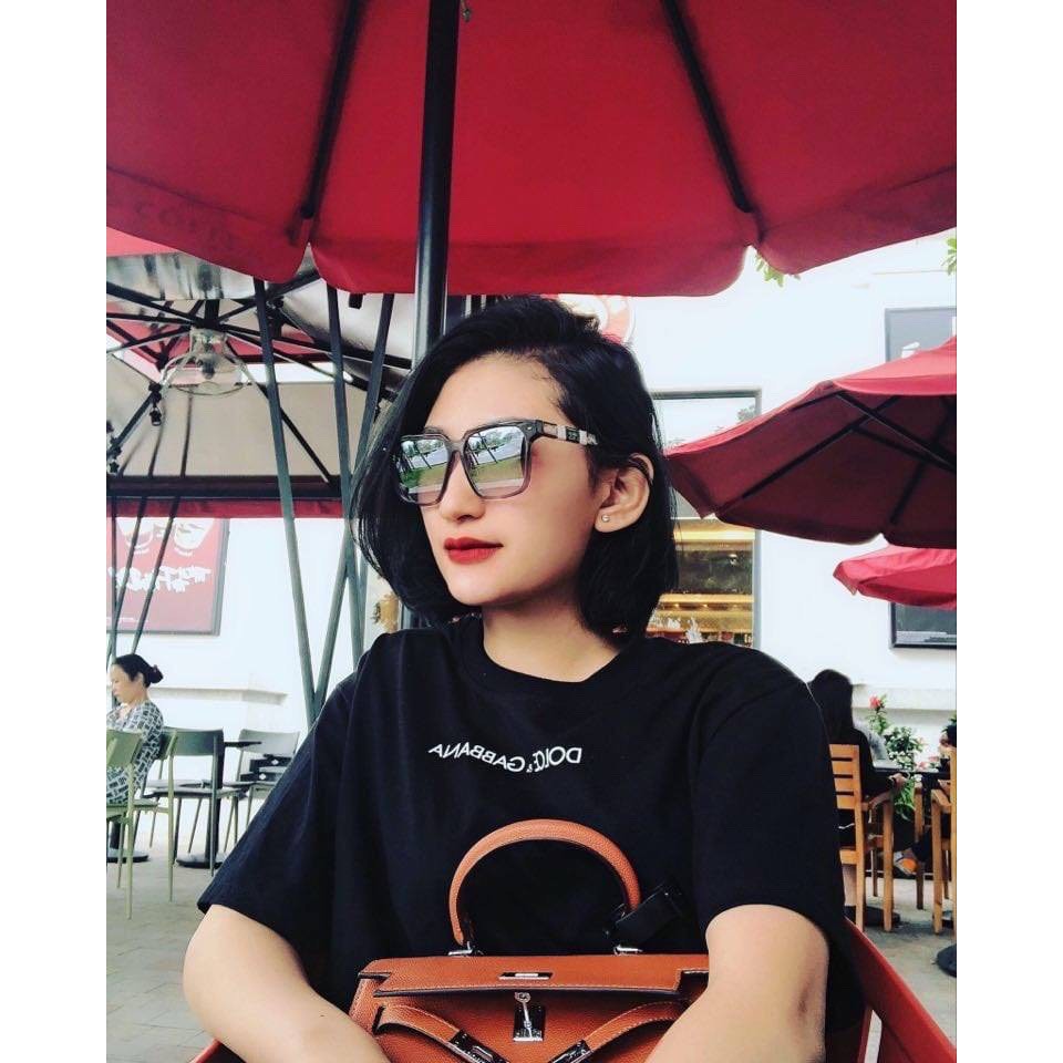 Áo thun tay lỡ bé trai bé gái nam nữ unisex, áo phông gia đình Dol & Gab 100% cotton đen/trắng - Samyy_vn