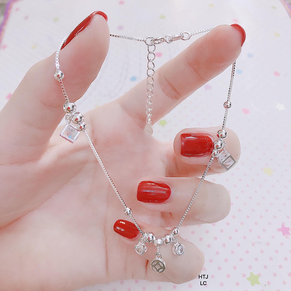 LẮC CHÂN KIM TIỀN BẠC 925