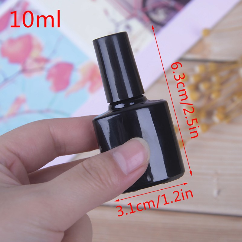 Lọ Sơn Móng Tay Bằng Thủy Tinh Màu Đen Dung Tích 10ml
